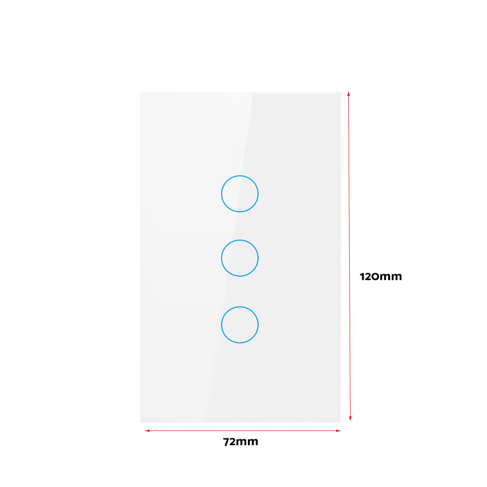 1Piece 1/2/3 Gang Touch Wall Light Switch LED 1 Way Touch Glass Switch-6