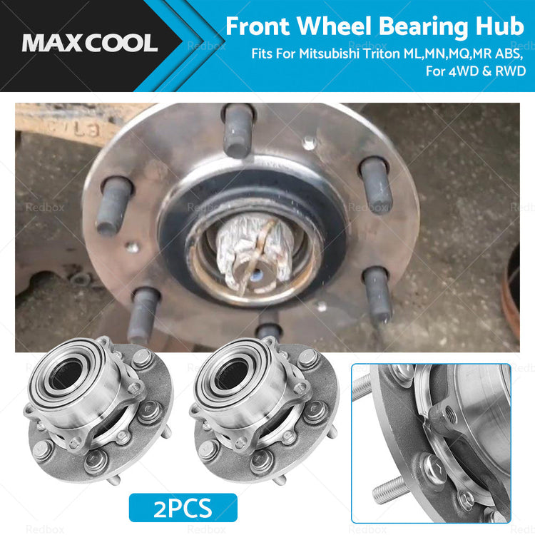2 x Front Wheel Bearing Hub Fits For Mitsubishi Triton ML,MN,MQ,MR ABS, 2006-on-0