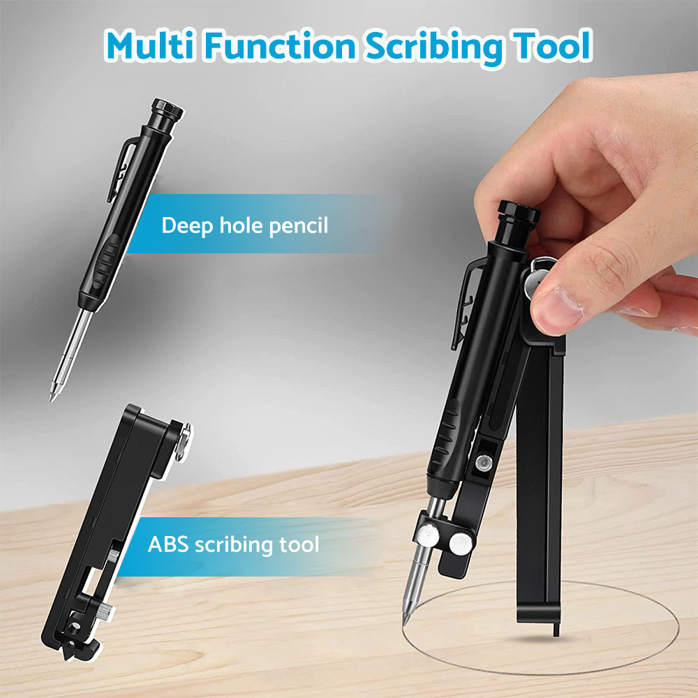 Multi-Function Scribing Tool Suitable For Construction and Precise Woodworking with 6x Pencils-4