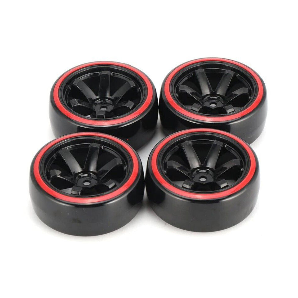 Suitable for Drifting 1 10 RC Drift Cars 4PCS Hard Plastic Rim Tyre Tire Wheel-2