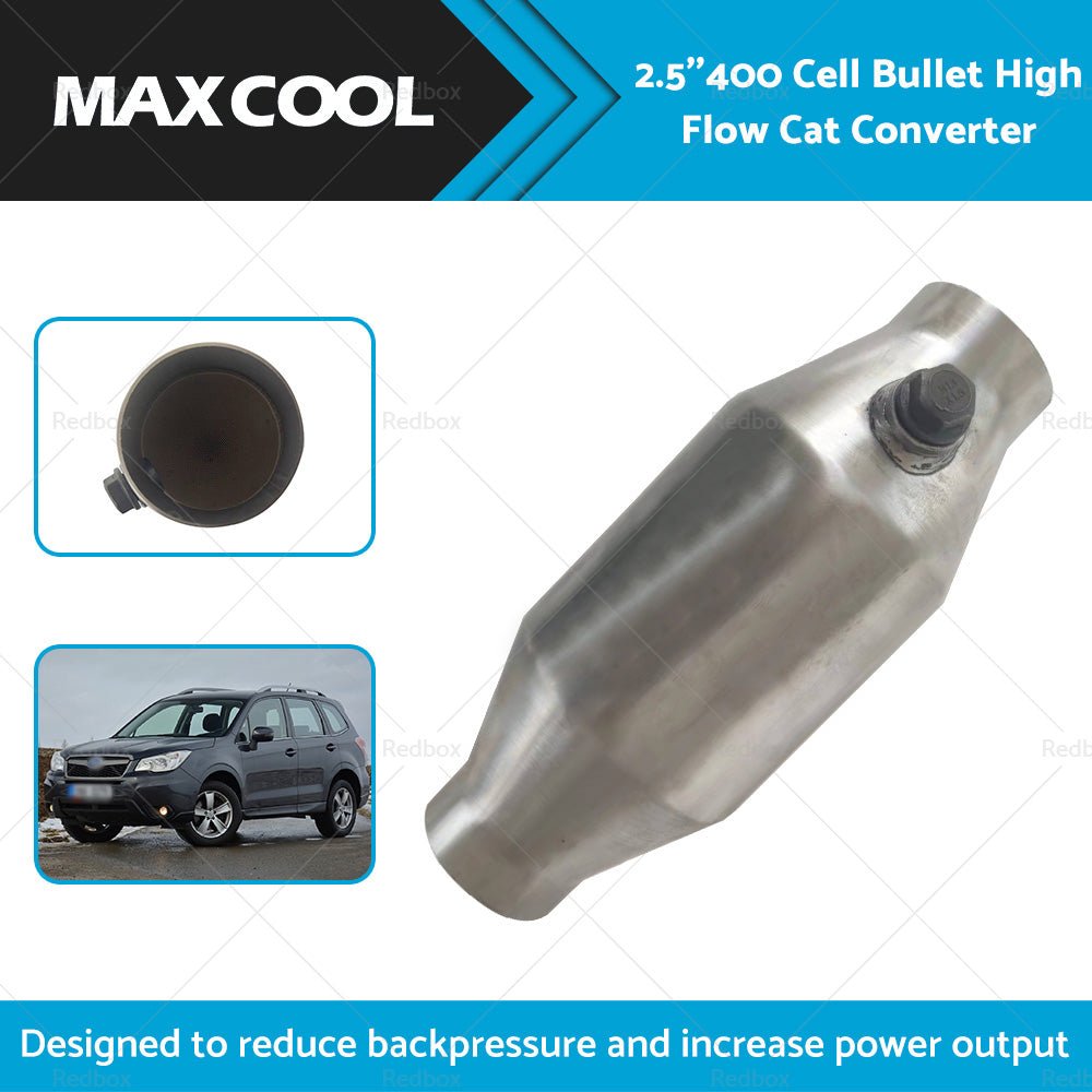 2. 5 Inch 400 Cell High Flow Performance Catalytic Converter - Metal Core 280mm - Frazy's Auto Parts