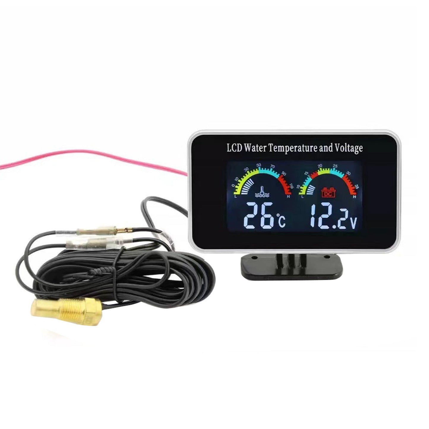 2 - in - 1 Car Digital LCD Water Temperature Meter & Voltmeter Gauge Suitable For 12V / 24V Vehicles - Frazy's Auto Parts