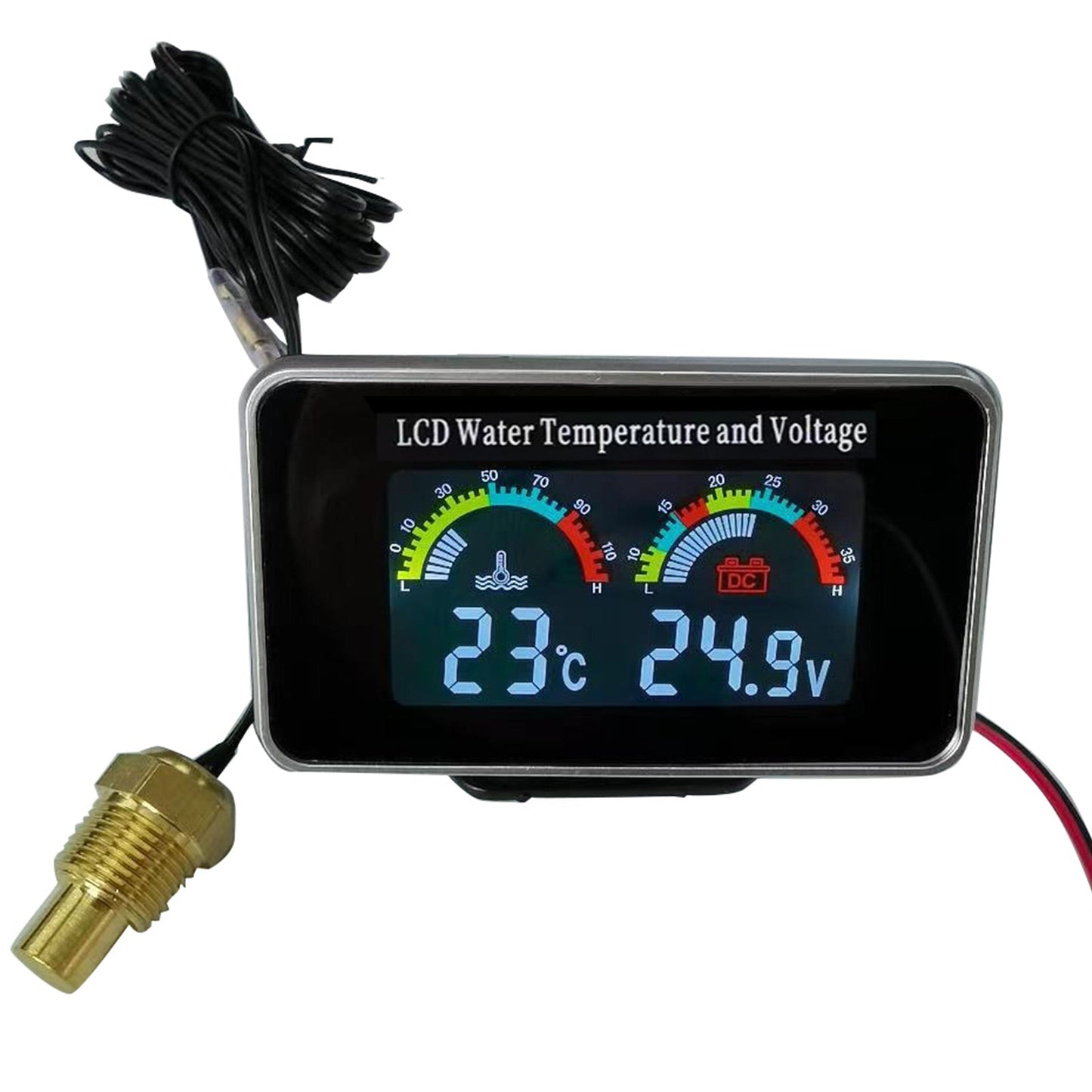 2 - in - 1 Car Digital LCD Water Temperature Meter & Voltmeter Gauge Suitable For 12V / 24V Vehicles - Frazy's Auto Parts