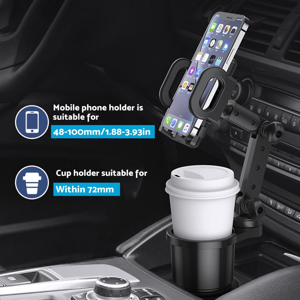 2 - in - 1 Universal Car Cup Holder Phone & GPS Mount Suitable For Adjustable 360° Angle - Frazy's Auto Parts