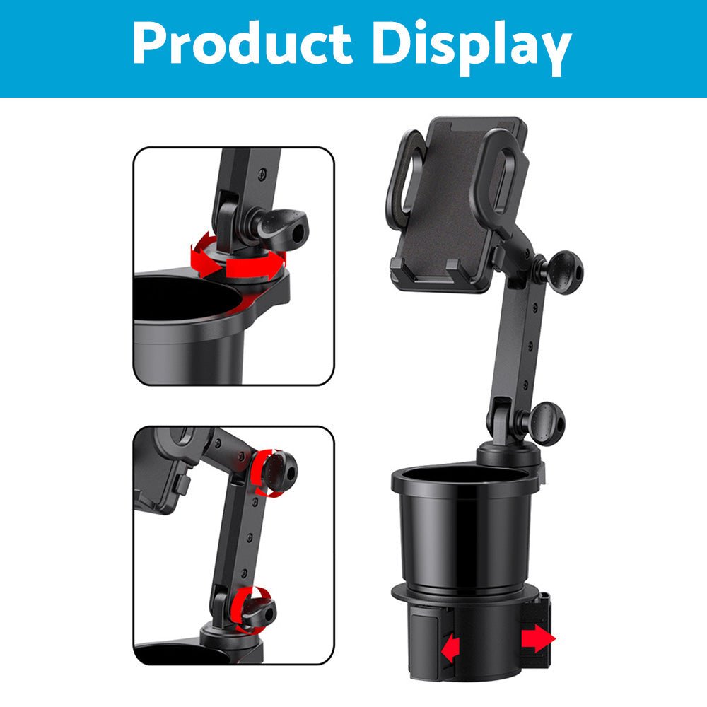 2 - in - 1 Universal Car Cup Holder Phone & GPS Mount Suitable For Adjustable 360° Angle - Frazy's Auto Parts