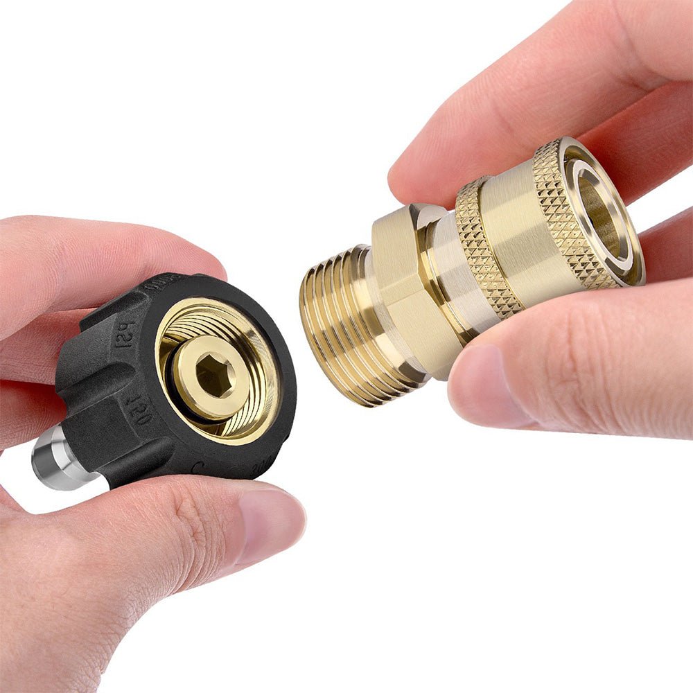 2 Pair Pressure Washer Adapter 1 4inch Quick Connect Coupler Kit M22 - 14 Adapter - Frazy's Auto Parts