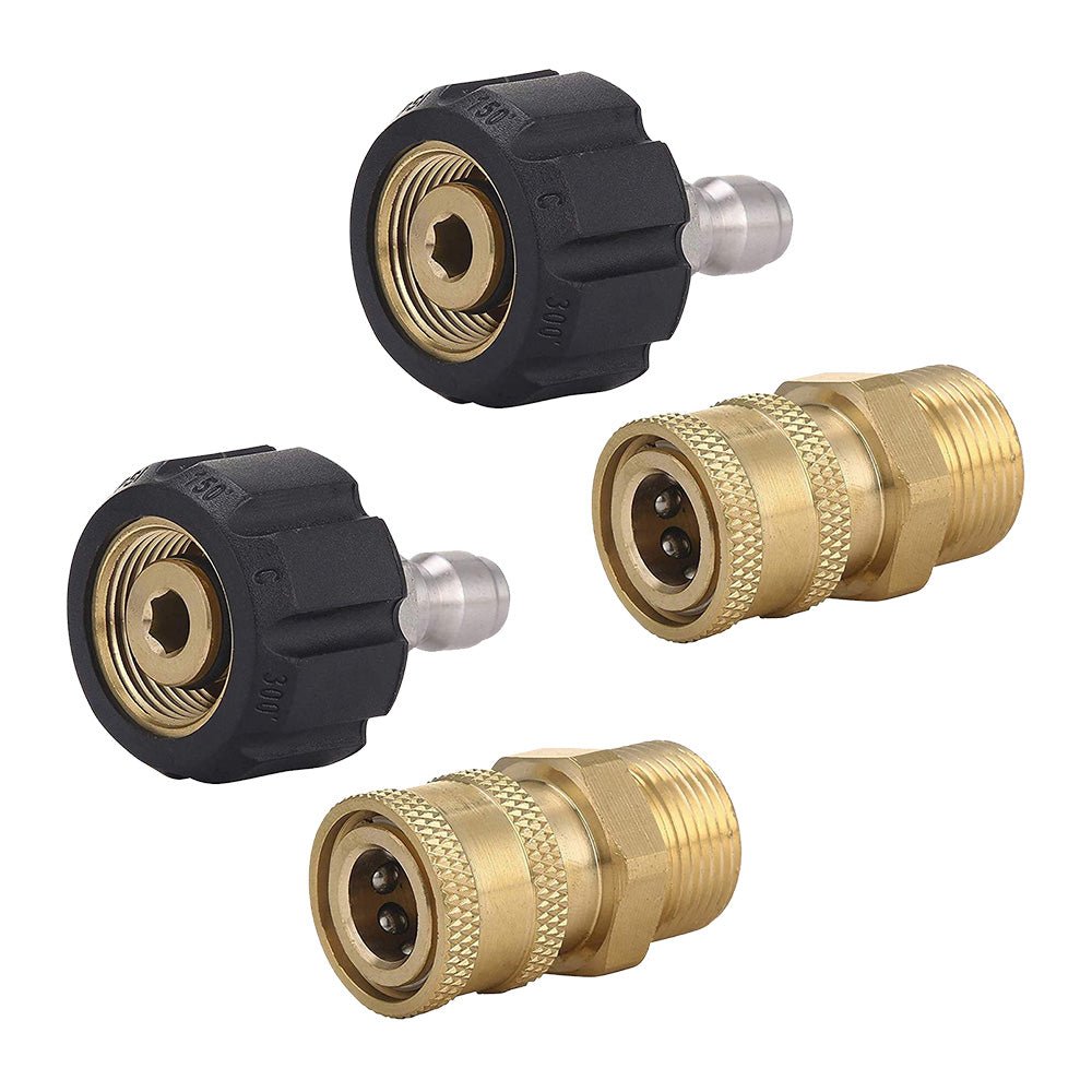 2 Pair Pressure Washer Adapter 1 4inch Quick Connect Coupler Kit M22 - 14 Adapter - Frazy's Auto Parts
