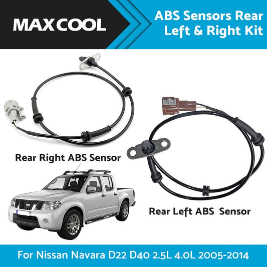 2 x ABS Sensors Rear Left and Right for Nissan Navara D22 D40 2005 - 2014 2. 5L 4. 0L - Frazy's Auto Parts