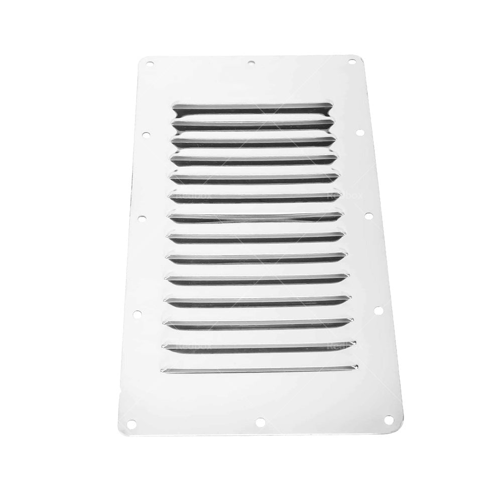 2 x Stainless Steel Rectangular 14 Louvre Air Vent, Caravan, Boat, Wall Eave - Frazy's Auto Parts