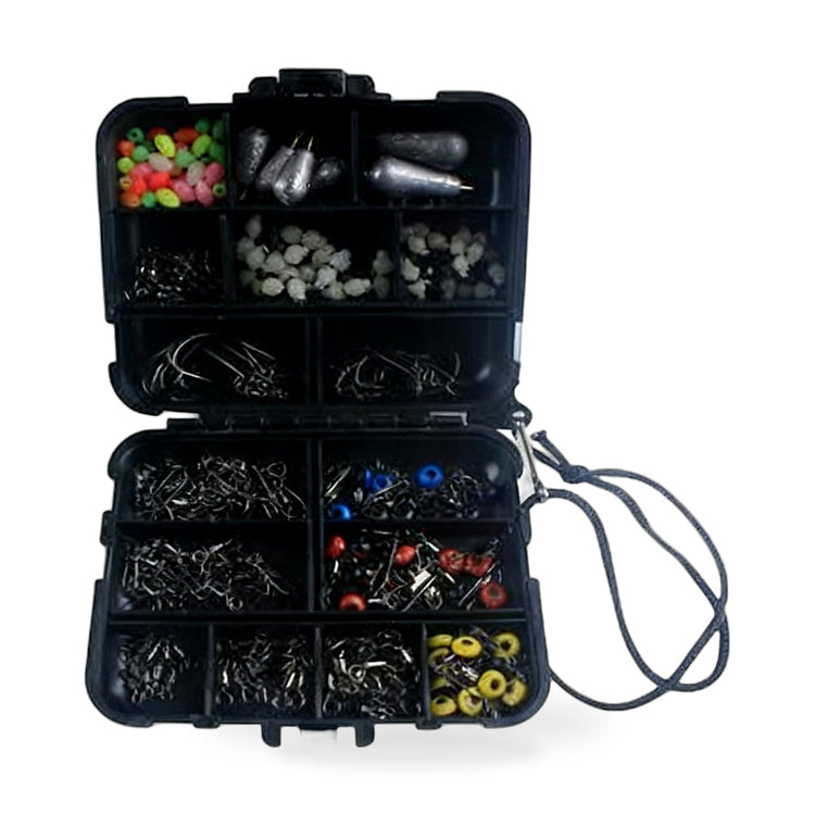 For outdoor 177Pcs/Set Fishing Accessories Tackle Kit Swivels Snaps Sinker Beads w/ Tackle Box-0