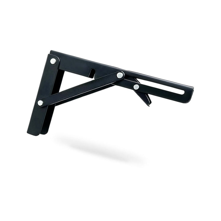 Folding-Shelf Brackets Triangle Hinge Wall Mounted Table Bench Heavy Duty-Shelf，Black，8 inches-1