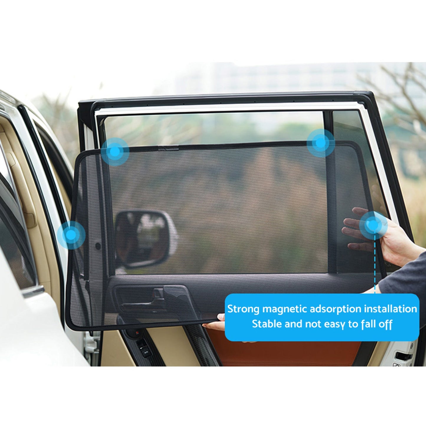 Front & Rear Magnetic Sun Shade Mesh Blind Suitable For LDV T60 Ute 2017-2024 UVB Protection-4