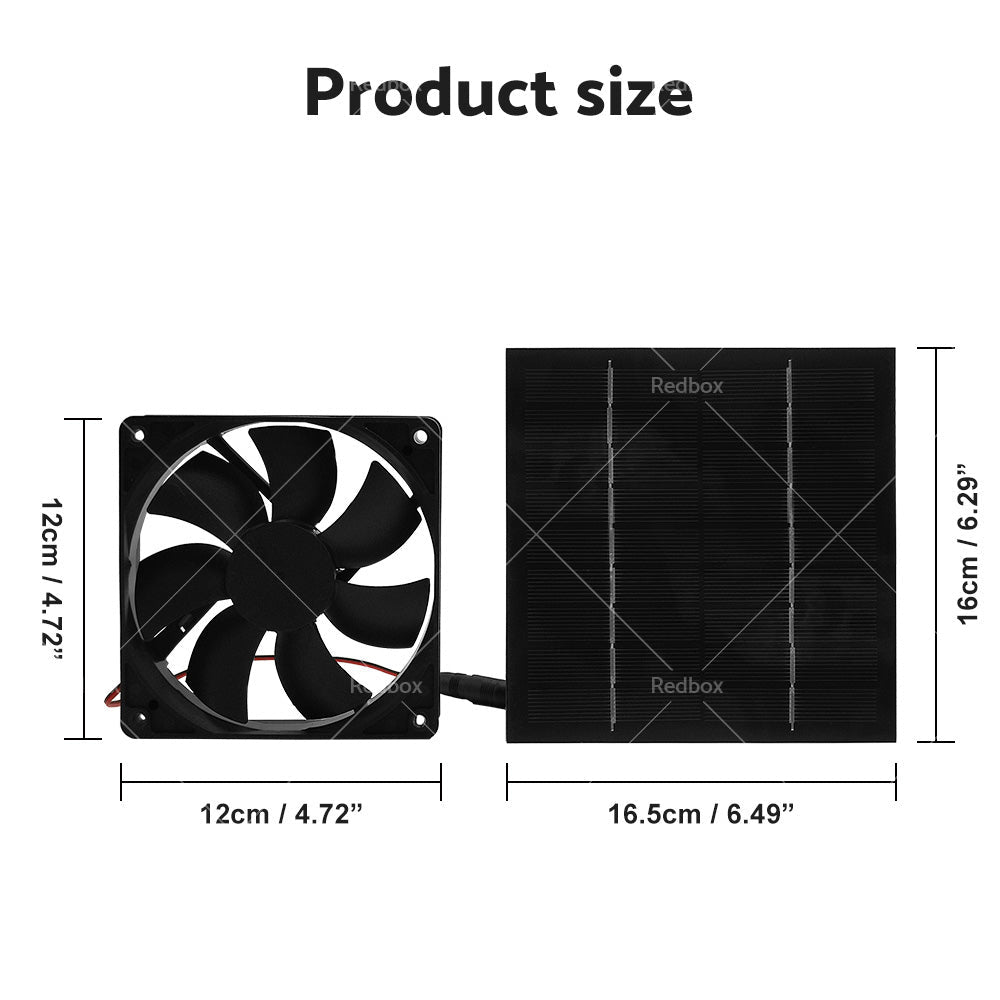 20W Solar Panel Powered Fan Mini Ventilator For Greenhouse Pet or Dog Chicken House - Frazy's Auto Parts