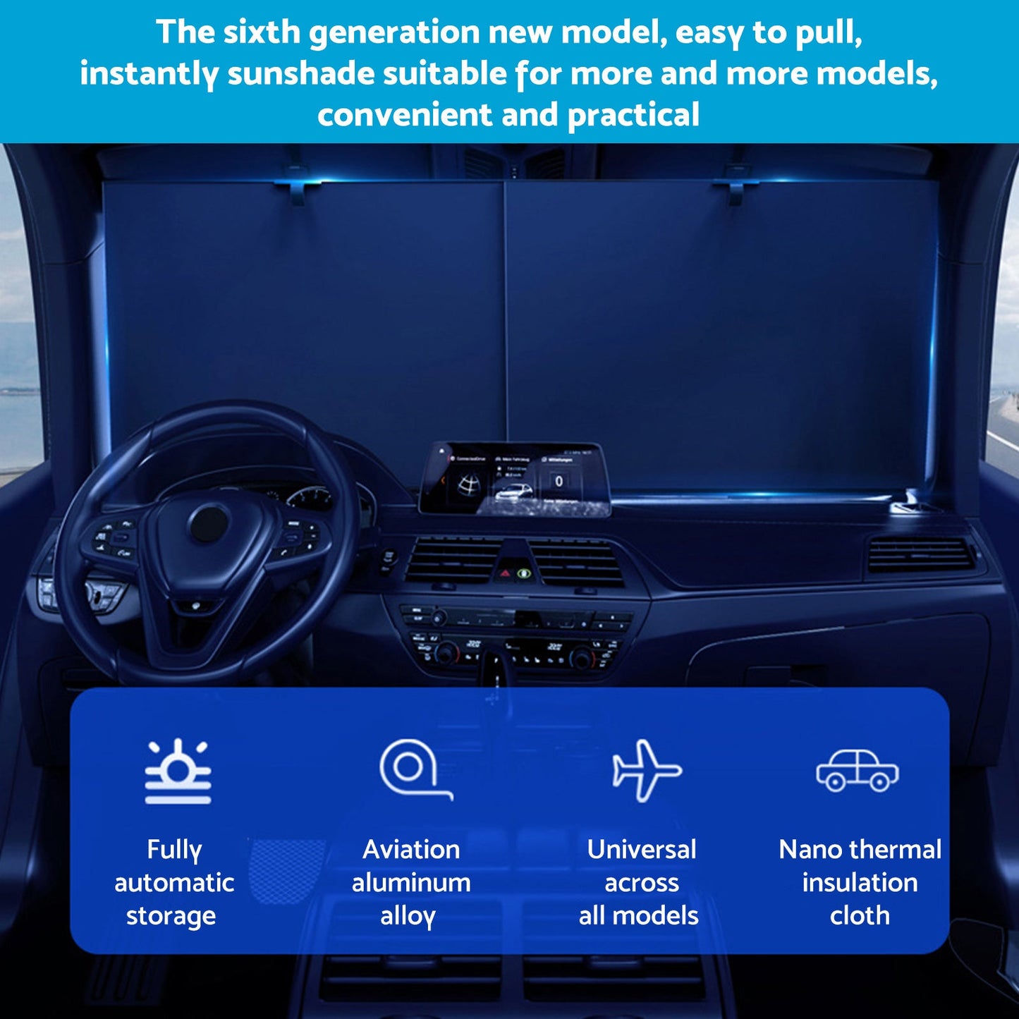 Auto Retractable Sunshade Suitable For Car Windshield With Automatic Function 2025-1