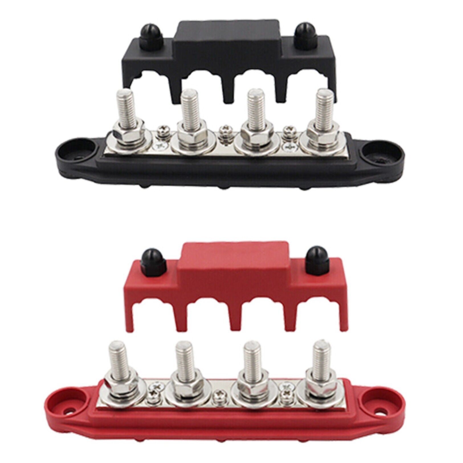 2x M8 4-Post 250A DC 48V Studs Bus Bar Power Distribution Box Terminal Block Suitable For Heavy Duty Applications-0