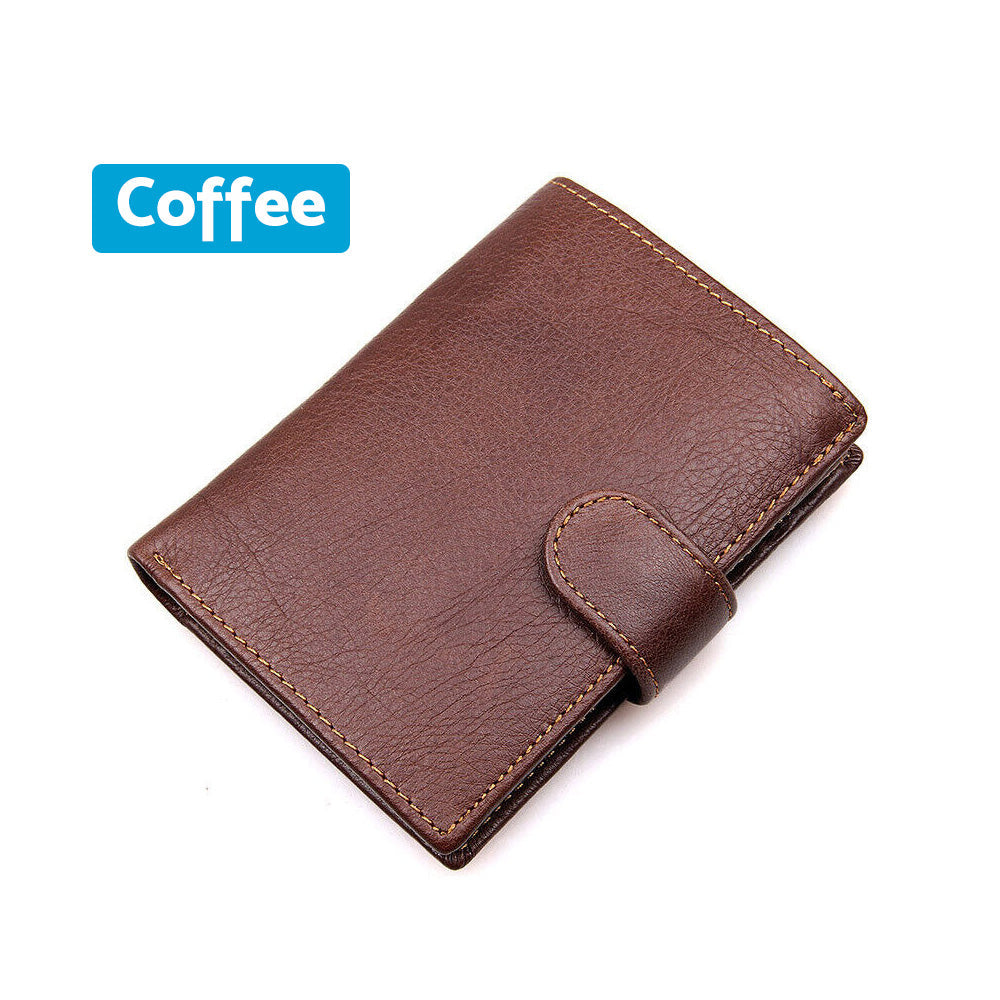 RFID Blocking Slim Leather Trifold Wallet With Credit Card Holder For Men-2