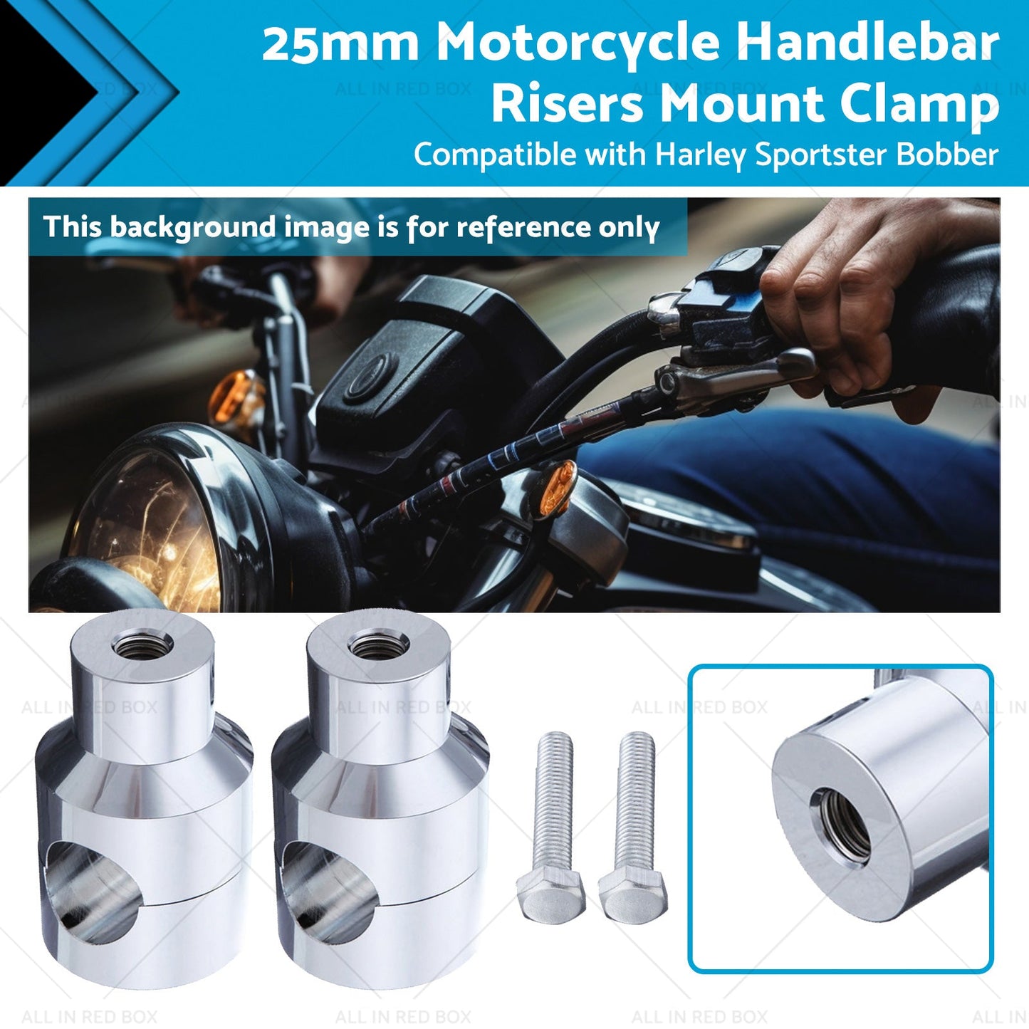 1 Inch Motorcycle Handlebar Risers Mount Clamp 25mm Suitable For Harley Sportster-1