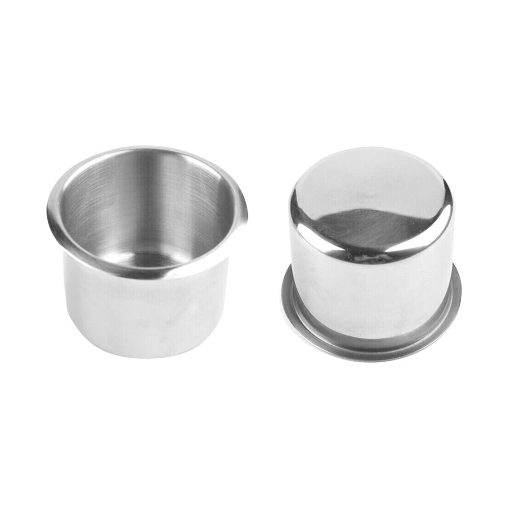 2x Stainless Steel Cup Drink Holder Suitable For Marine, Car, Truck, Camper, RV & Boat-0
