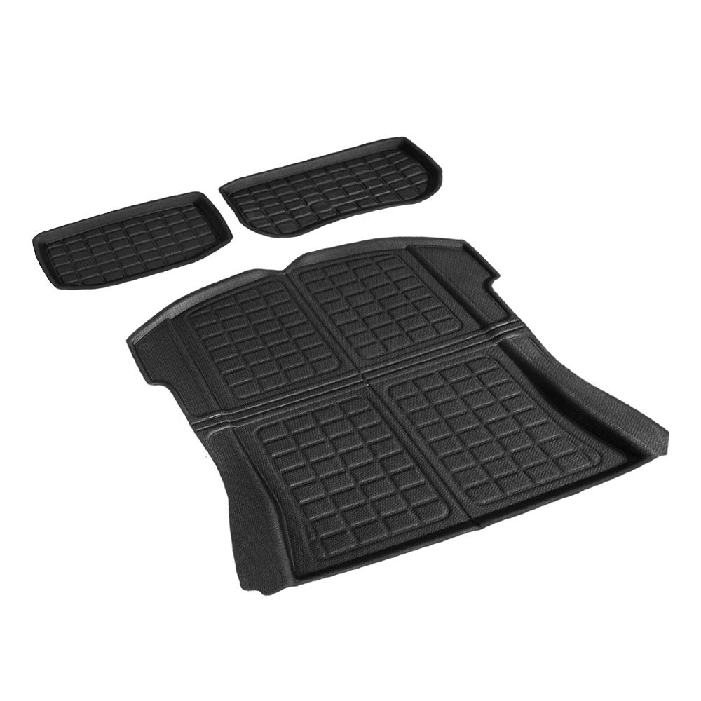 3x Trunk & Frunk Mat TPR Black Suitable For Tesla Model 3 2021-2024-1