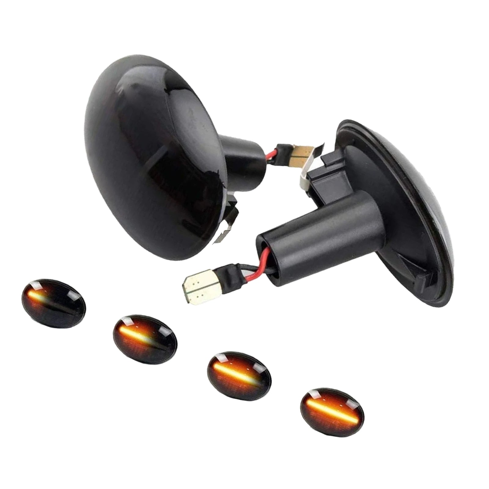 2x Black Smoked Side Indicator LED Repeater Light Mini Cooper R56 Coupe R58 R57-2
