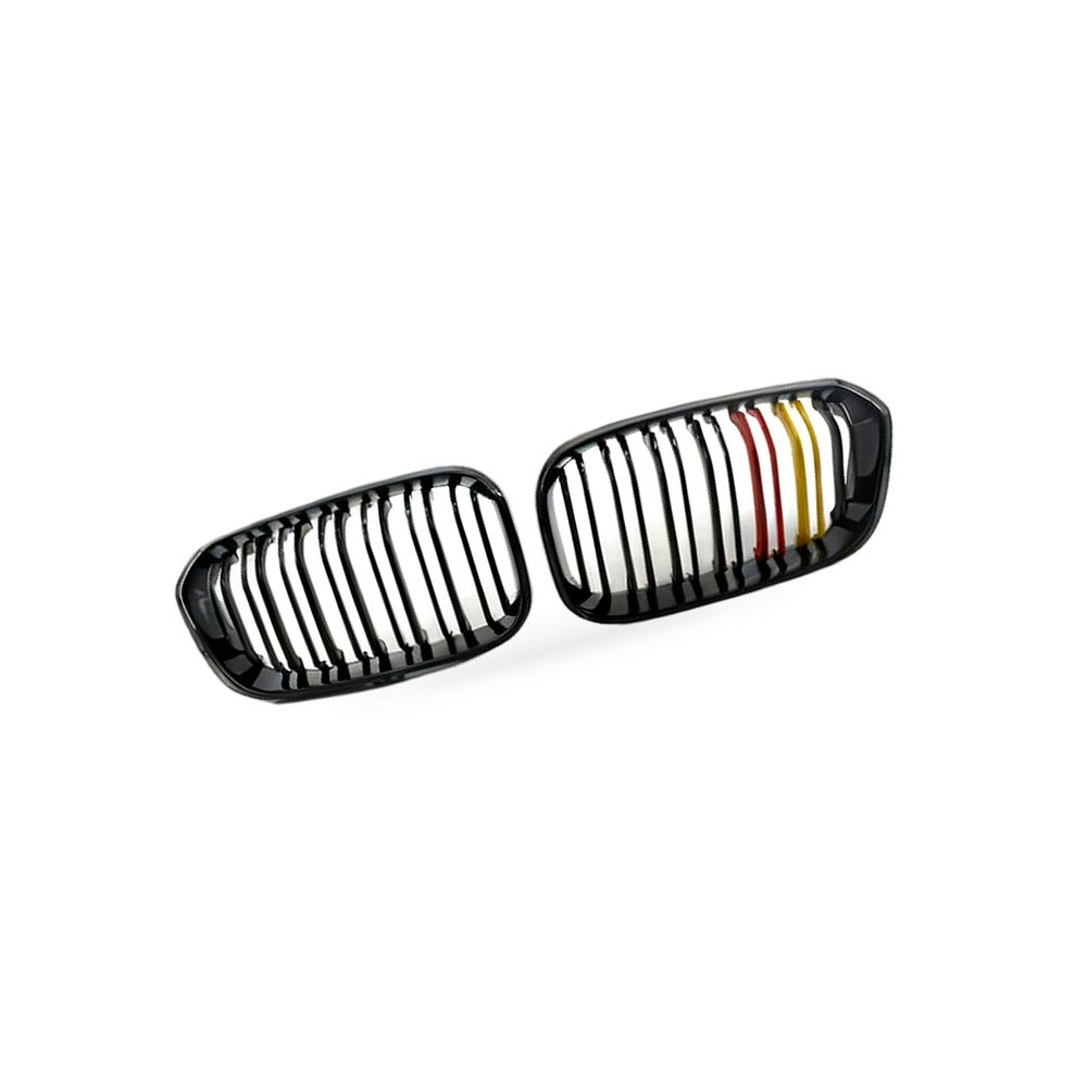 Gloss Black Dual Line Red Yellow Grille Suitable for BMW 1 F20 F21 LCI 15-17-2