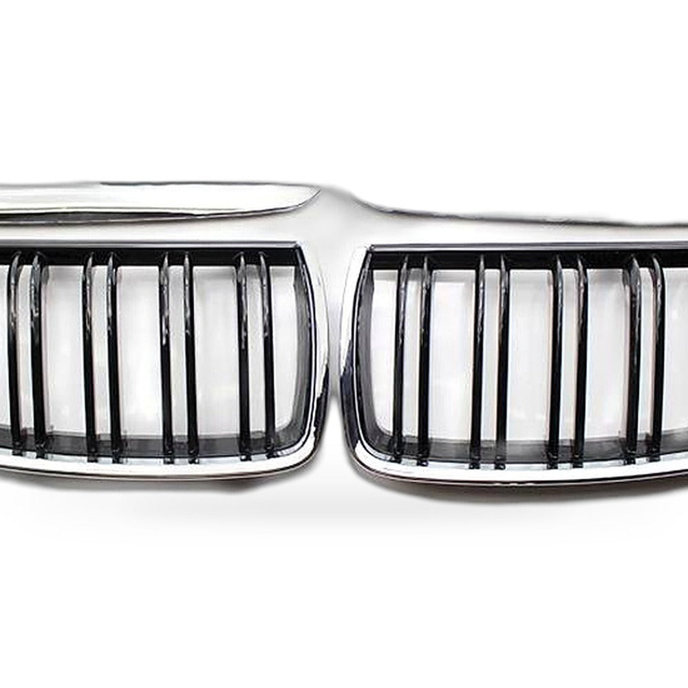 BMW 3 Series E90 E91 06-08 Modified Chrome Double Line Grille Double Bar Grille-3