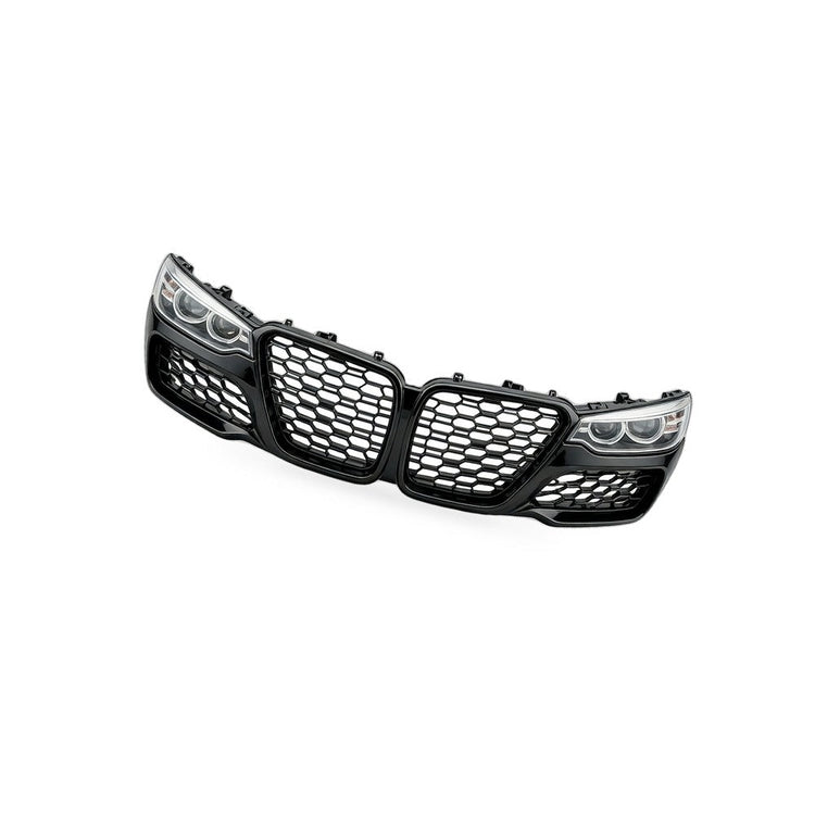 Dual Line M Style Gloss Black Grille Suitable for BMW 1 Series F20 F21 2015-2017-3