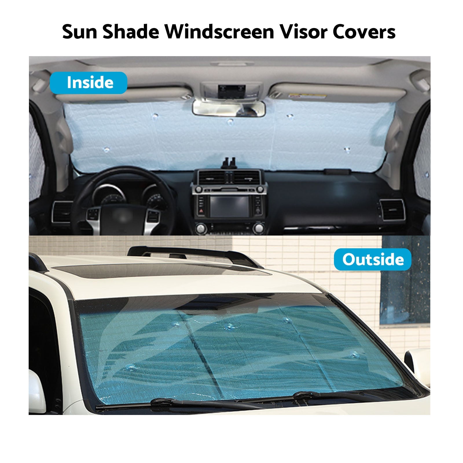 8x Windscreen Sun Shade Visor Covers Suitable For Toyota LandCruiser Prado J120 / J150 SUV-4
