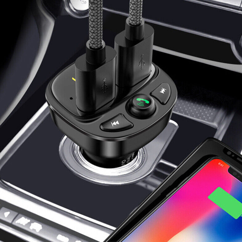 Car Phone Charger FM Transmitter With Wireless Adapter Suitable For iPhone & Android-2