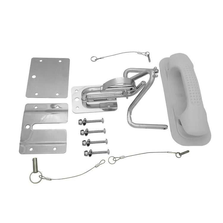 Boat Insta-Lock Snap Quick Davits Set Stainless Steel With Handle Pad-2