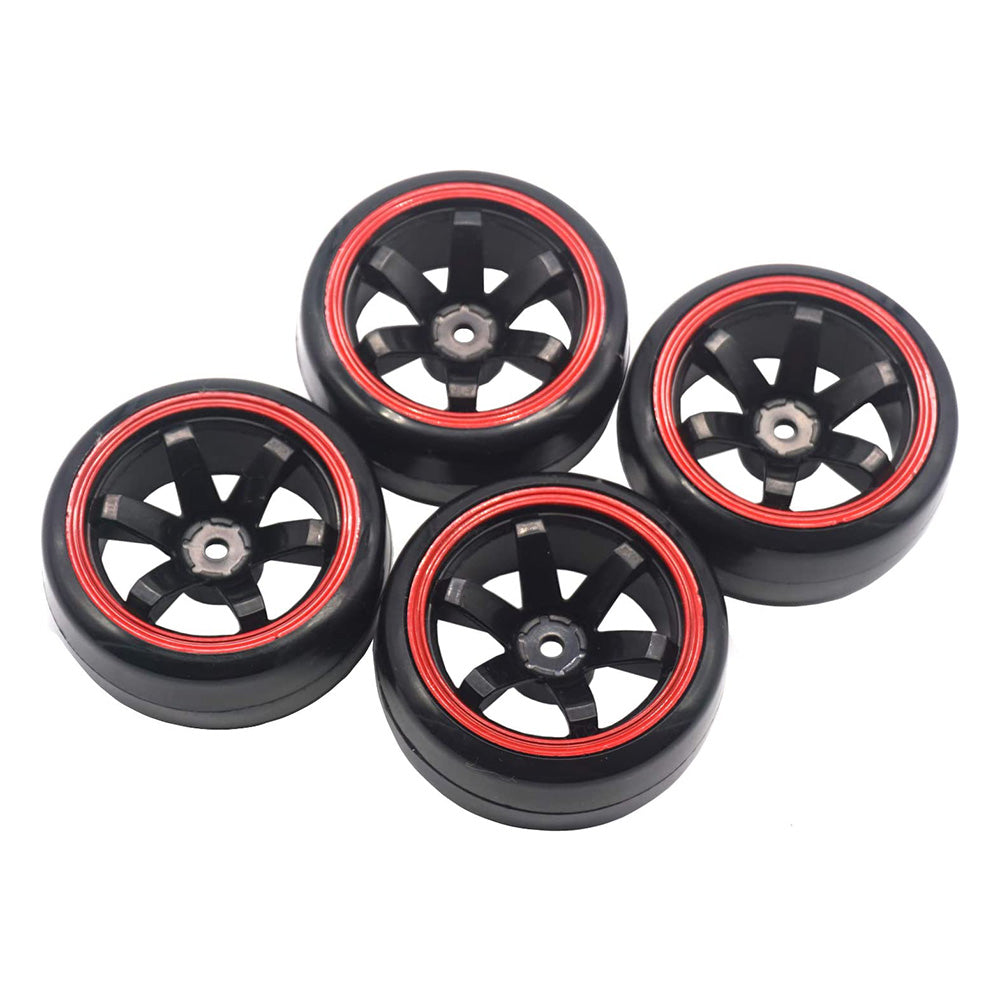 Suitable for Drifting 1 10 RC Drift Cars 4PCS Hard Plastic Rim Tyre Tire Wheel-0