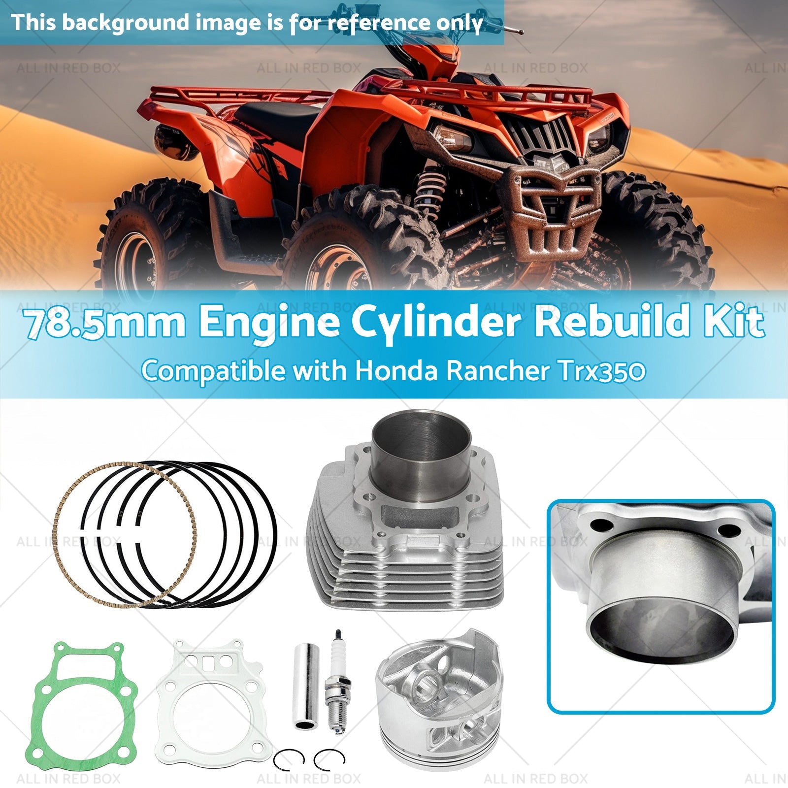 78.5mm Engine Cylinder Rebuild Kit Suitable For Honda TRX350 Rancher 2000-2006-2