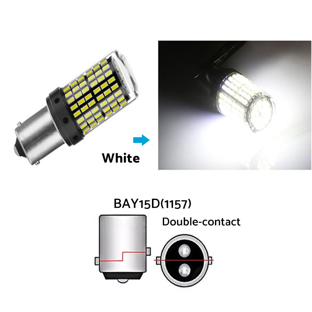 2X P21 or 5W BAY15D 1157 144SMD White LED Canbus Stop Tail Brake Light Bulbs-1