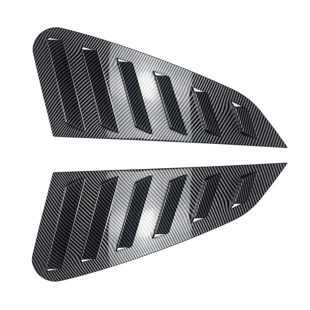 2x Carbon Fiber Style Rear Quarter Window Louvers Suitable For Subaru WRX 11-14-2