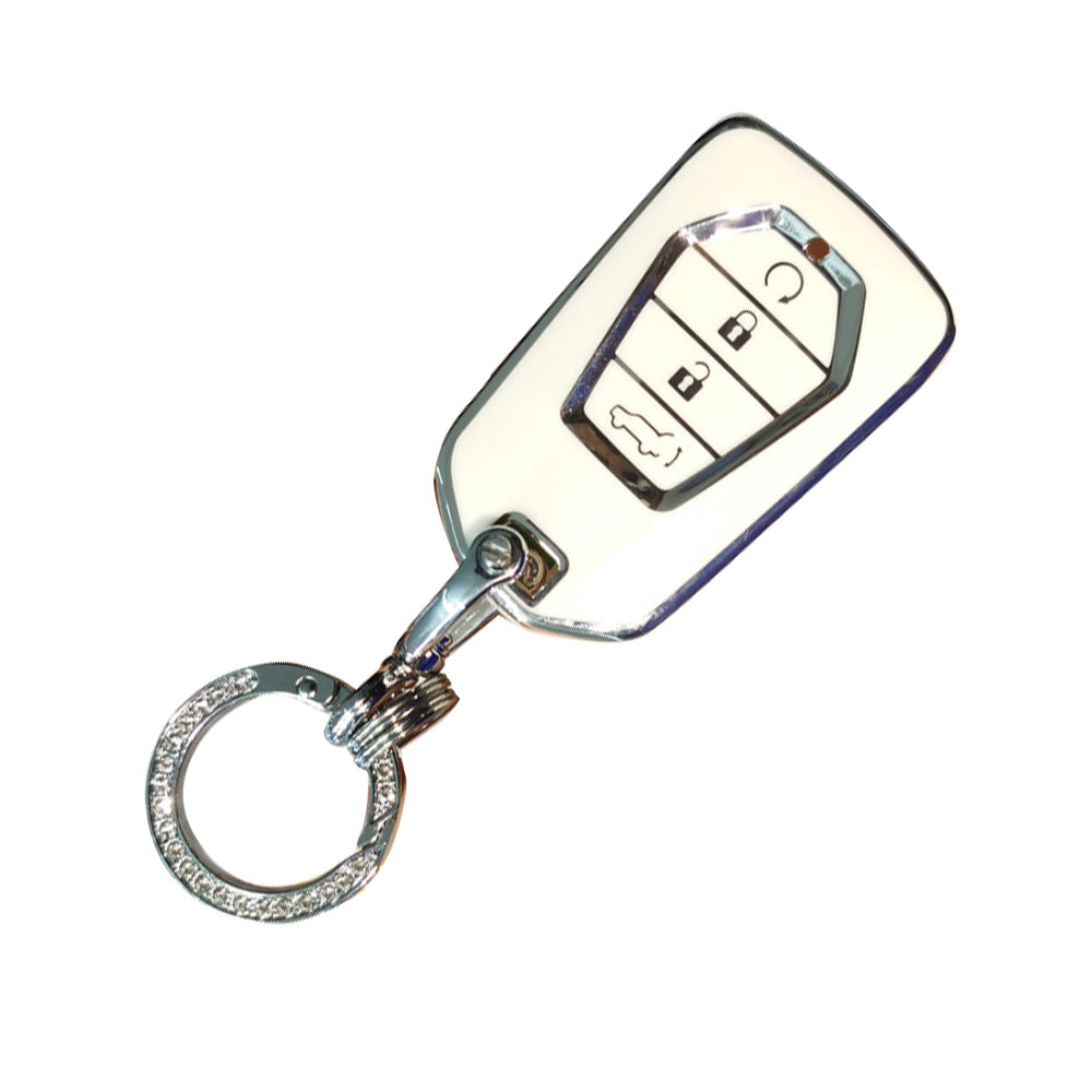 TPU 4-Button Car Remote Key Fob Cover Suitable For Isuzu D-MAX / MU-X MUX White-1