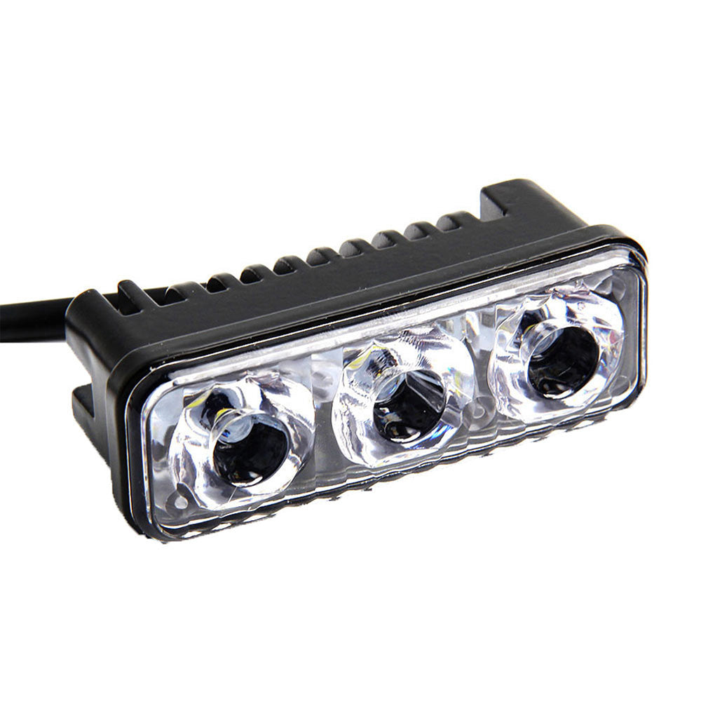 2x Super Bright 3-LED Daytime Running Lights (DRL) White Suitable For Universal Vehicles-1