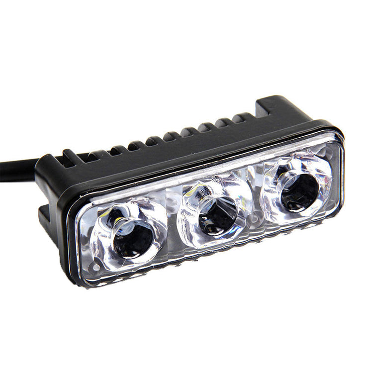 2x Super Bright 3-LED Daytime Running Lights (DRL) White Suitable For Universal Vehicles-1