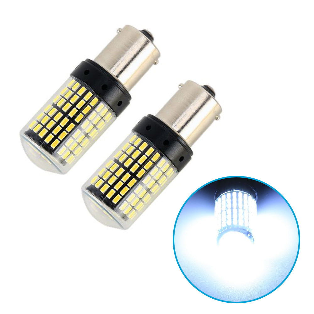 2X P21 or 5W BAY15D 1157 144SMD White LED Canbus Stop Tail Brake Light Bulbs-2