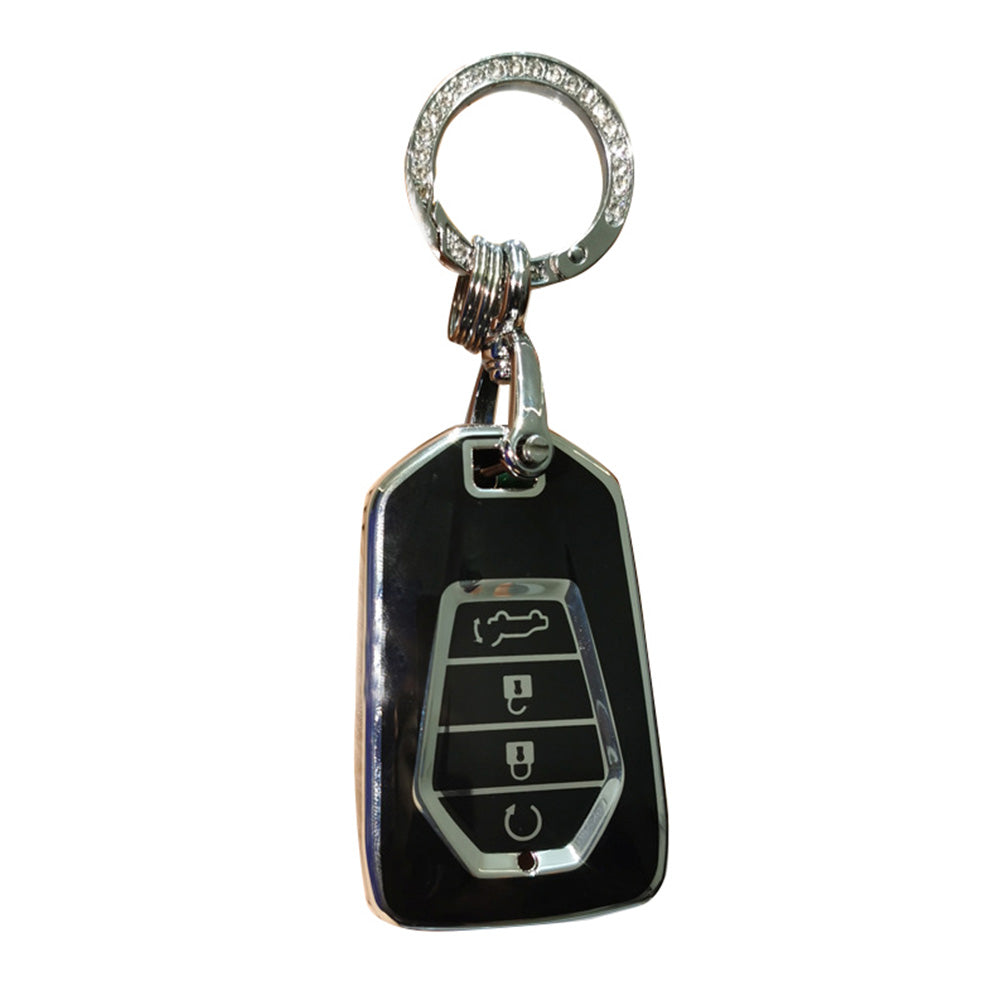 TPU 4-Button Car Remote Key Fob Cover Suitable For Isuzu D-MAX / MU-X MUX Black-0