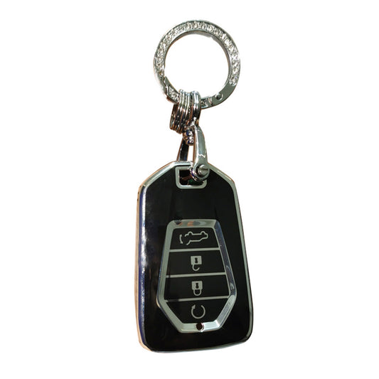 TPU 4-Button Car Remote Key Fob Cover Suitable For Isuzu D-MAX / MU-X MUX Black-0