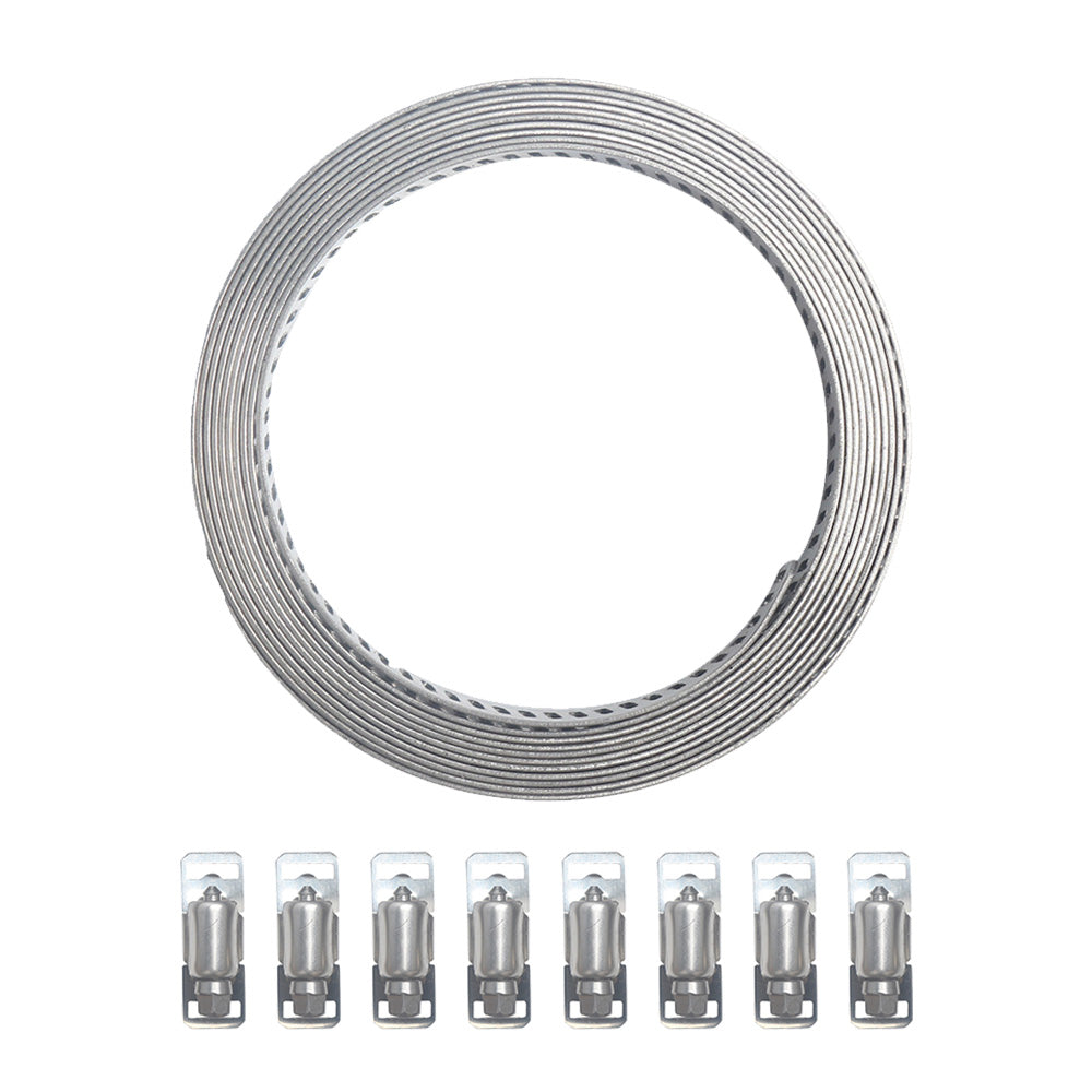 304 Stainless Steel Worm Clamp Hose Clamps with Fasteners Suitable For DIY Adjustable Use-1