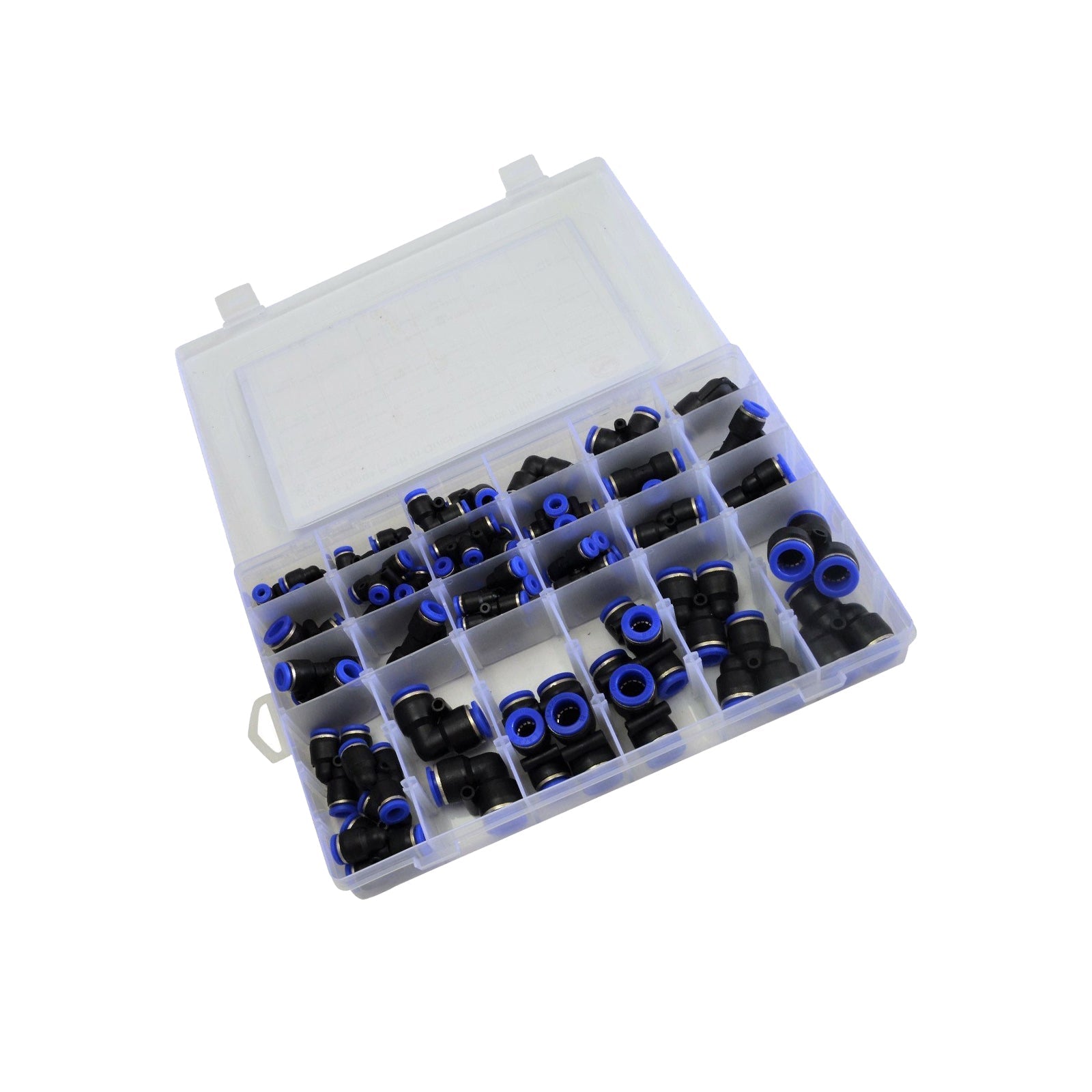 60x Pneumatic Push-In Air Line Hose Joiner Grab Kit Assortment Connect Fittings-1