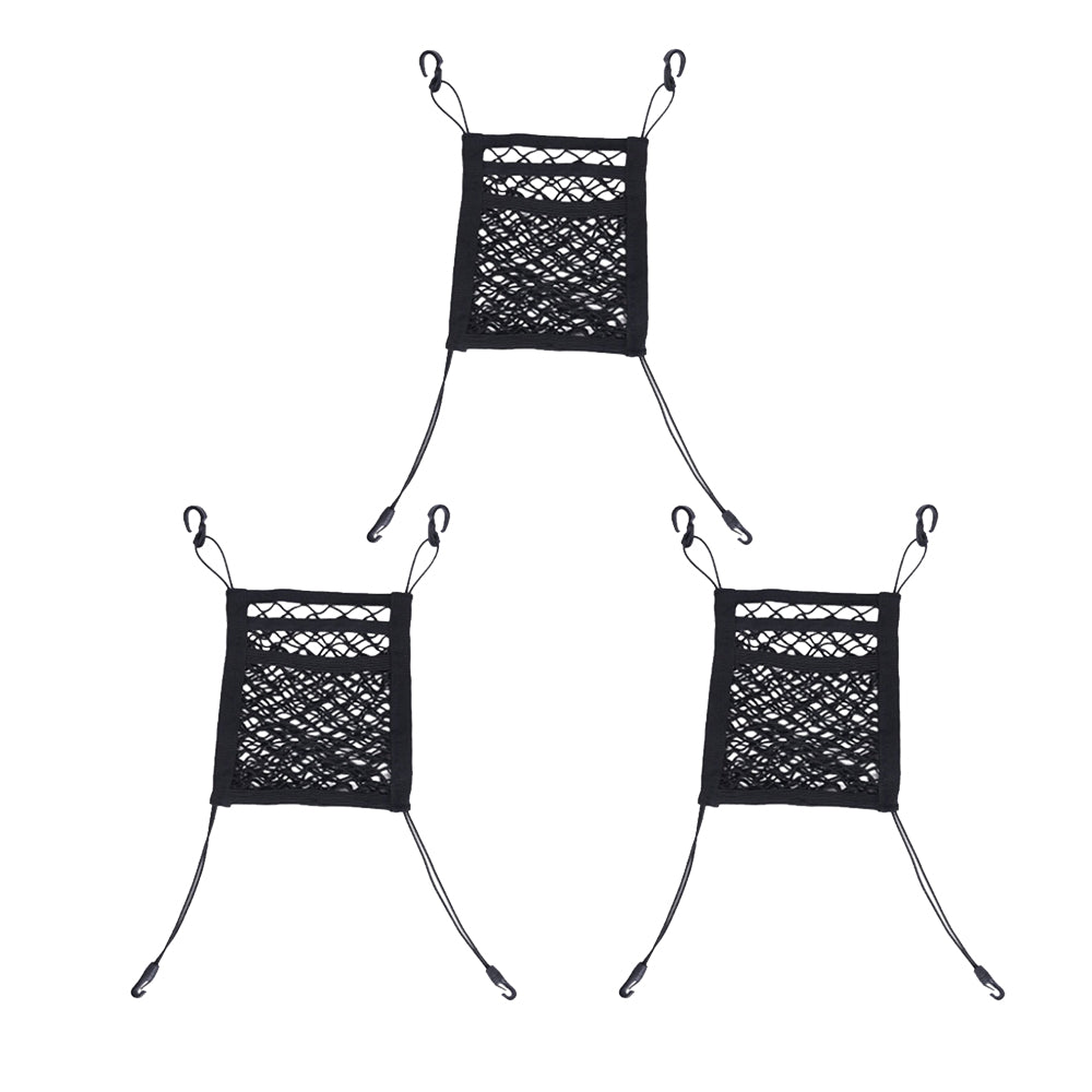 3x Car & Truck Seat Mesh Storage Net Bag Organizer Suitable For Multi-Pocket Use-0