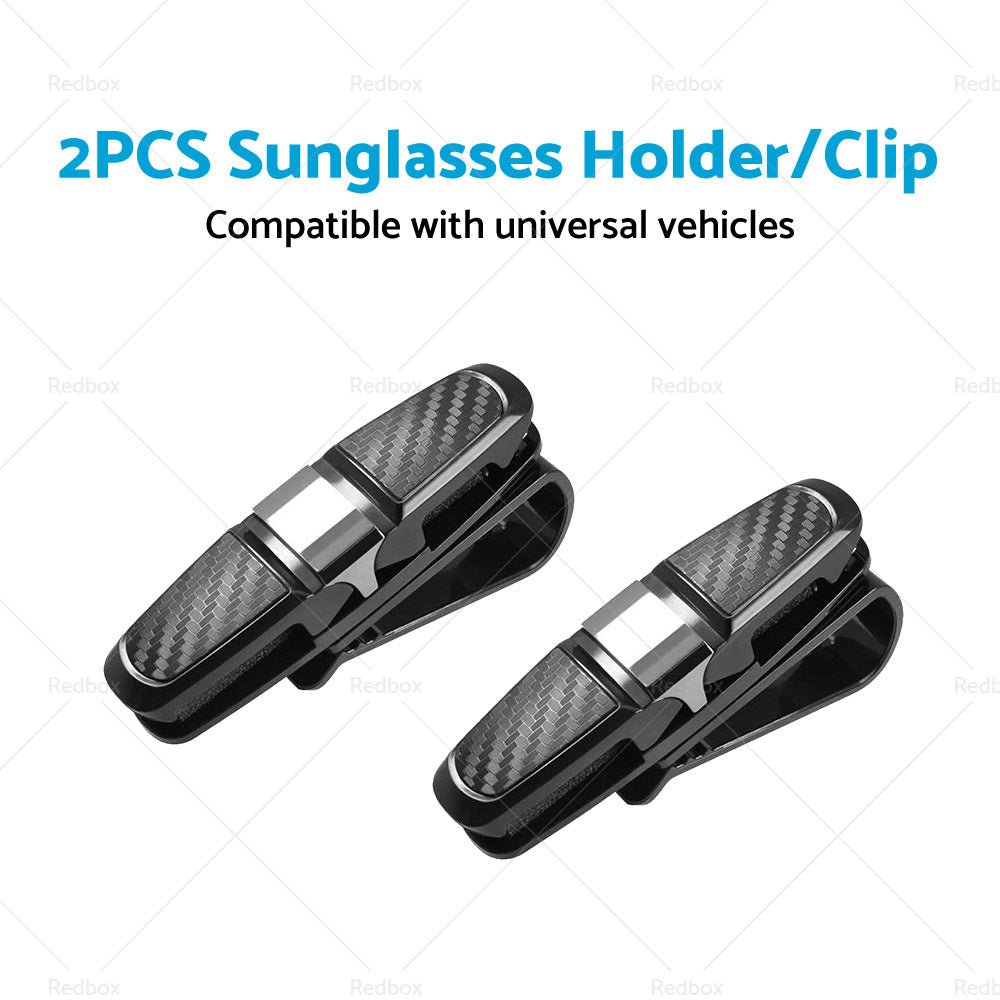 2pcs Car Glasses Holder Clip Case Sunglasses Eyeglasses Ticket Card Clip Holder - Frazy's Auto Parts