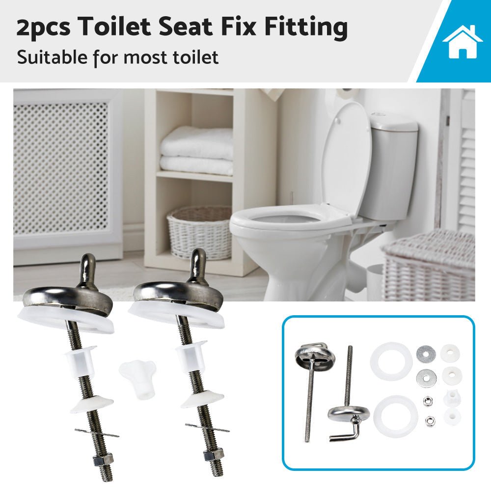 2PCS Toilet Seat Fix Fitting Stainless Back To Wall Replace Quick Release Hinges - Frazy's Auto Parts