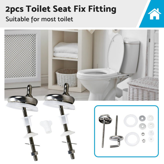 2PCS Toilet Seat Fix Fitting Stainless Back To Wall Replace Quick Release Hinges - Frazy's Auto Parts