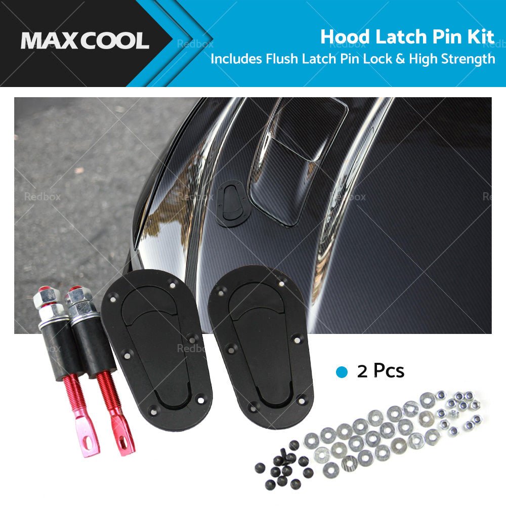 2Pcs Universal Racing Mount Bonnet Hood Plus Flush Latch Pin Locking Kit - Frazy's Auto Parts