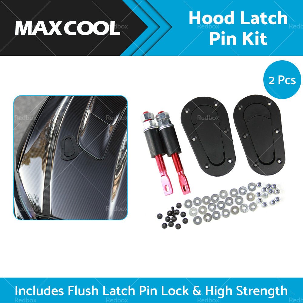 2Pcs Universal Racing Mount Bonnet Hood Plus Flush Latch Pin Locking Kit - Frazy's Auto Parts