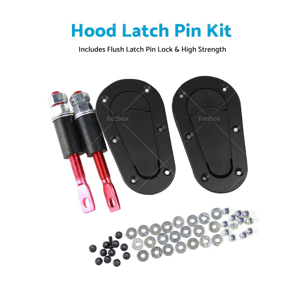 2Pcs Universal Racing Mount Bonnet Hood Plus Flush Latch Pin Locking Kit - Frazy's Auto Parts