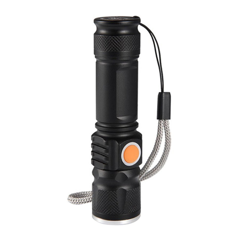 2PCS USB Rechargeable LED Flashlight Waterproof Torch Black - Frazy's Auto Parts